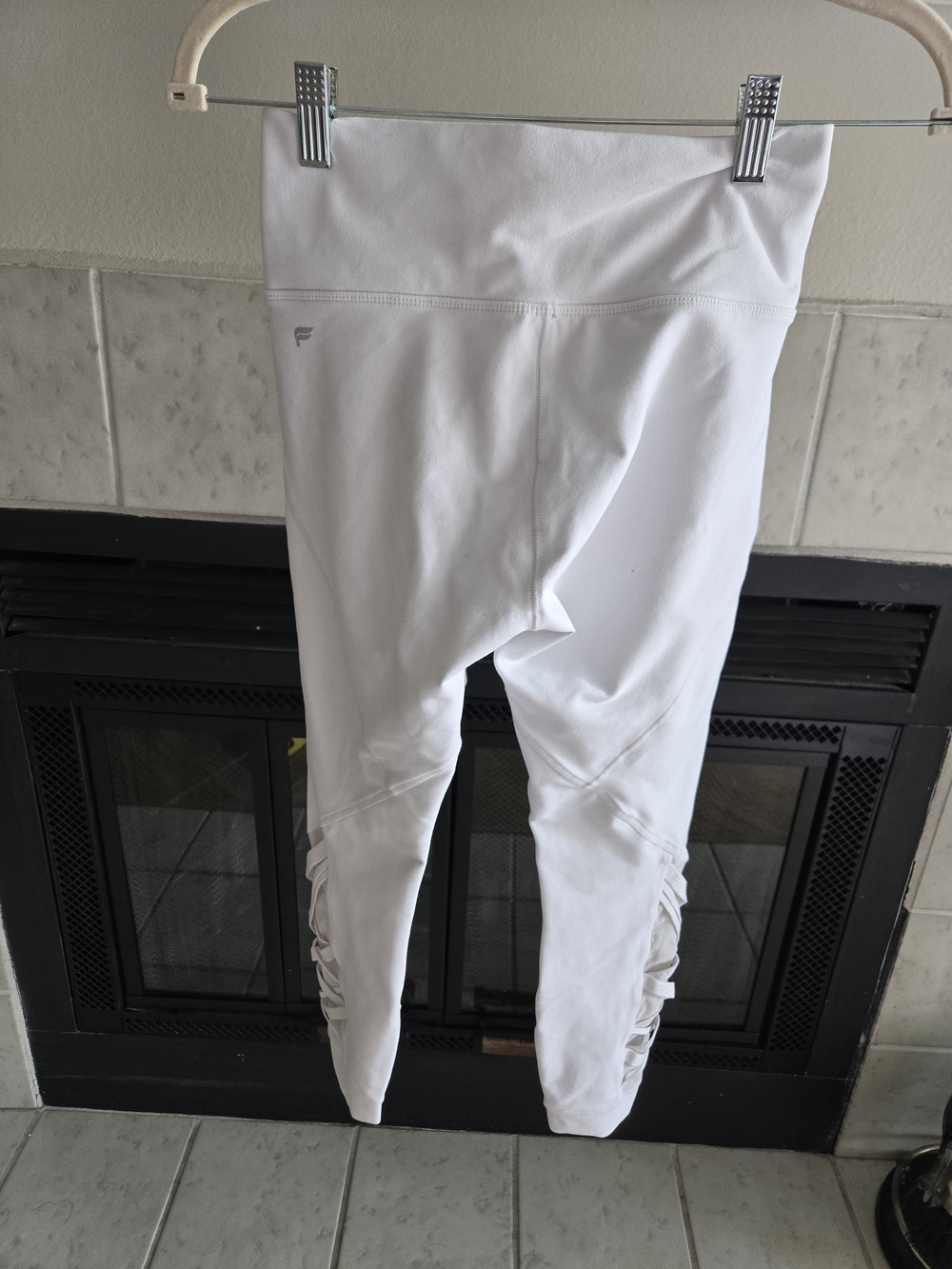 Fabletics White High-Rise Leggings with Side Ruching